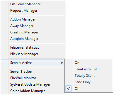Servers Active option selection